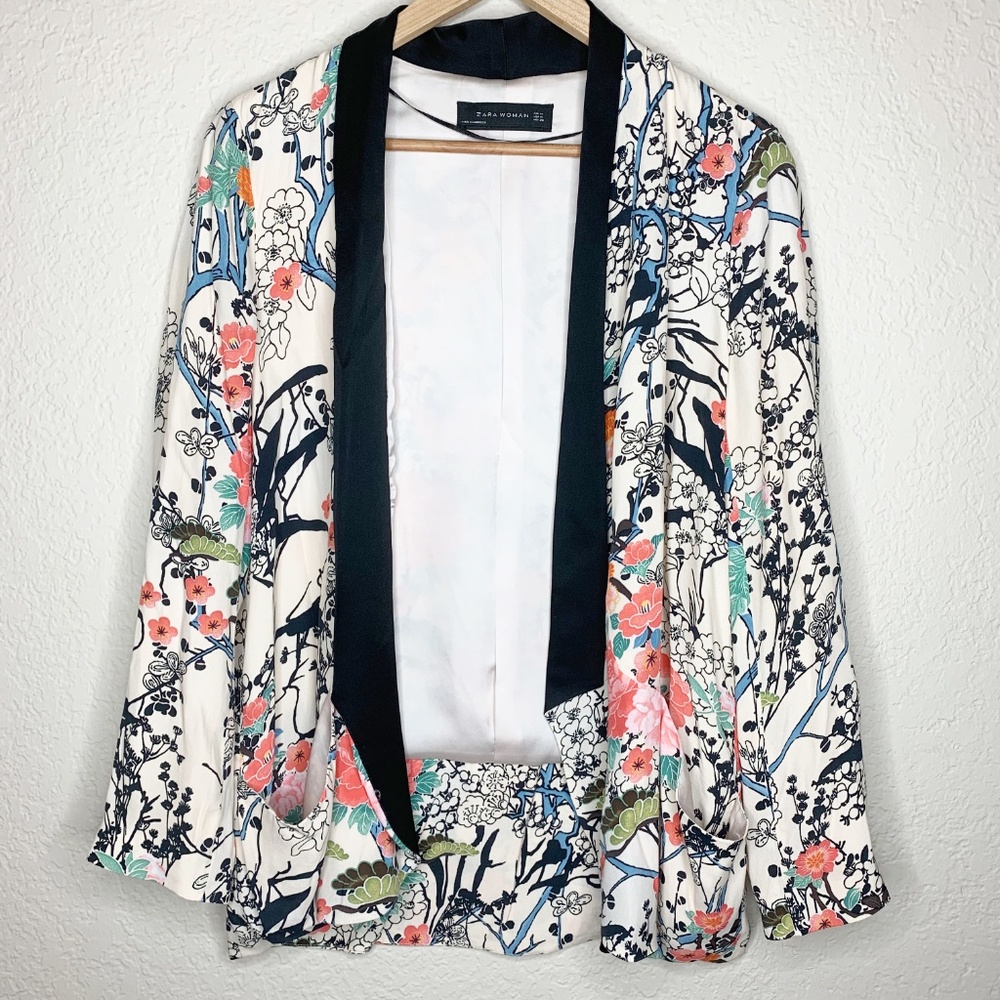 ZARA | 2014 Spring Japanese Flower Blazer Jacket M